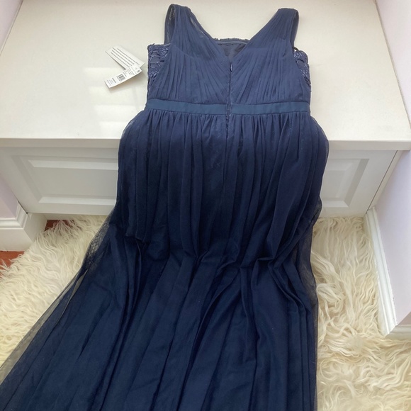 AIDAN MATTOX Womens Navy Sleeveless Below The Knee A-Line Evening Dress - Picture 13 of 14